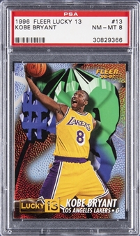 1996-97 Fleer Lucky 13 #13 Kobe Bryant Rookie Card - PSA 8 NM-MT